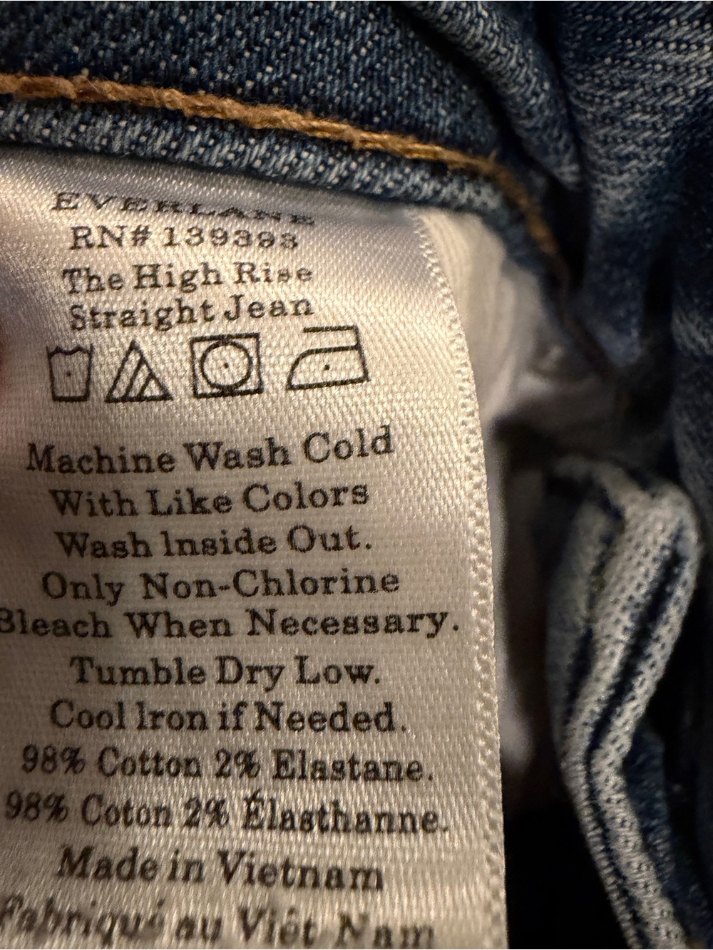 Everlane High Rise Straight Jean - Picture 9 of 9